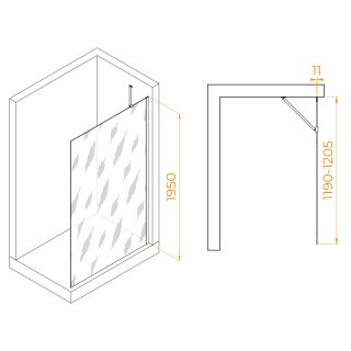 Душевая перегородка RGW WA-102Gb 351010212-16 120см брашированное золото